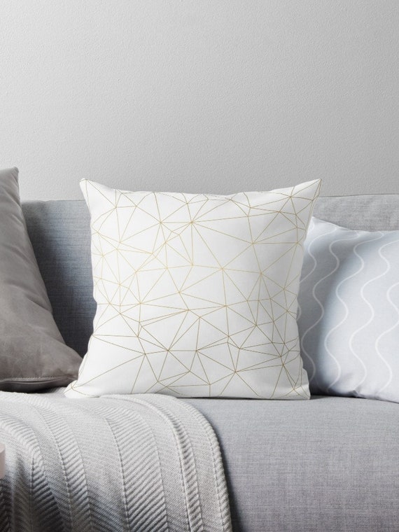 Geometric Gold Minimalist Design Pillow Cover Minimalist | Etsy