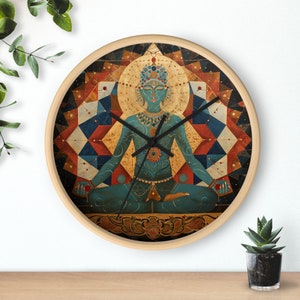 Watcher of the Infinite: The Illusion Of Time Wall Clock • Sacred Geometry Wall Clock • Geometric Mosaic • Meditative Art Wall Clock