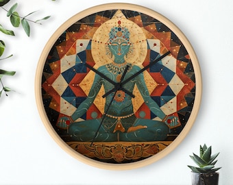 Osservatore dell'infinito: orologio da parete l'illusione del tempo • Orologio da parete con geometria sacra • Mosaico geometrico • Orologio da parete con arte meditativa