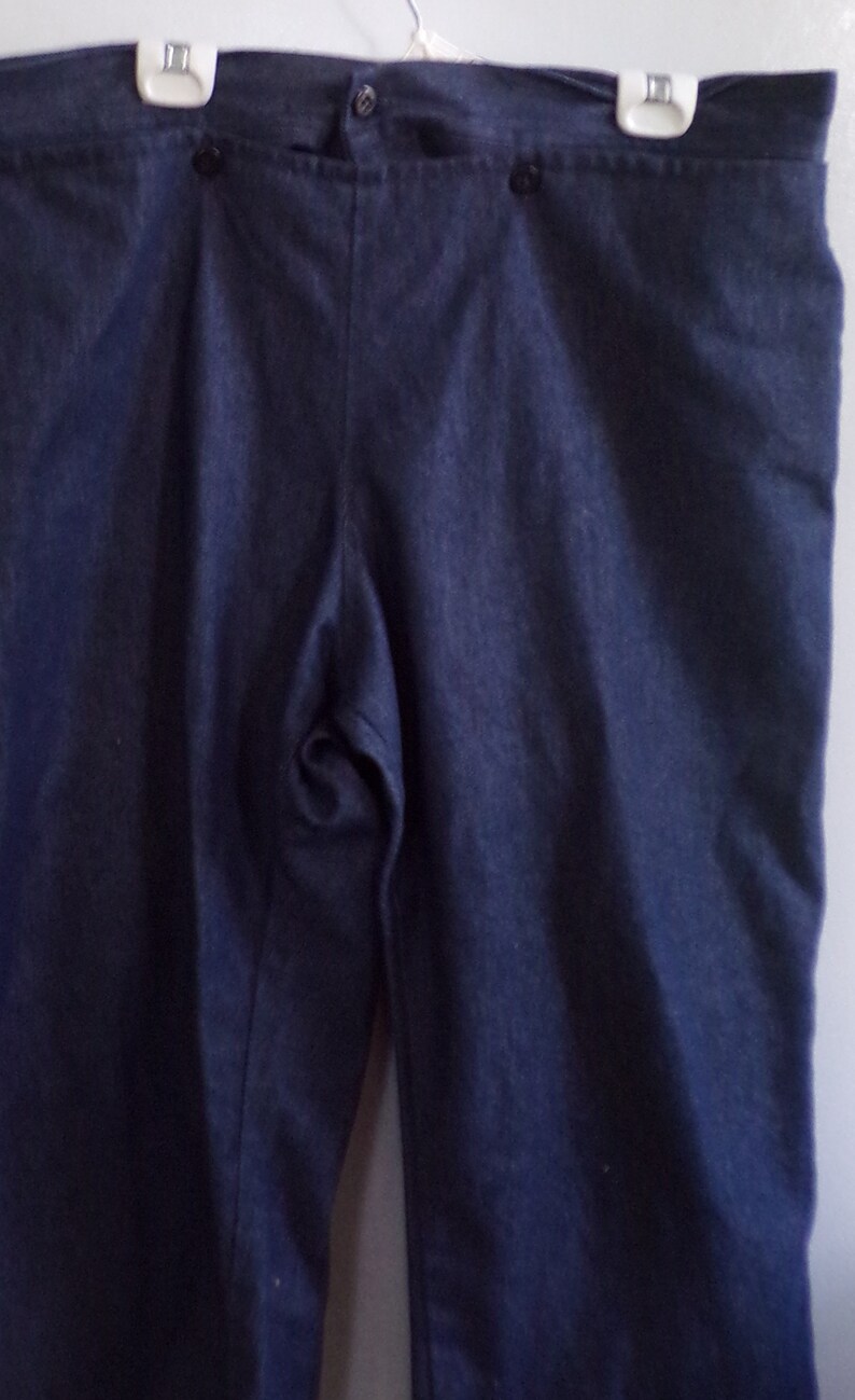 AUTHENTIC AMISH Mens Drop Front Navy Denim Pants 40 X27 NEW Etsy