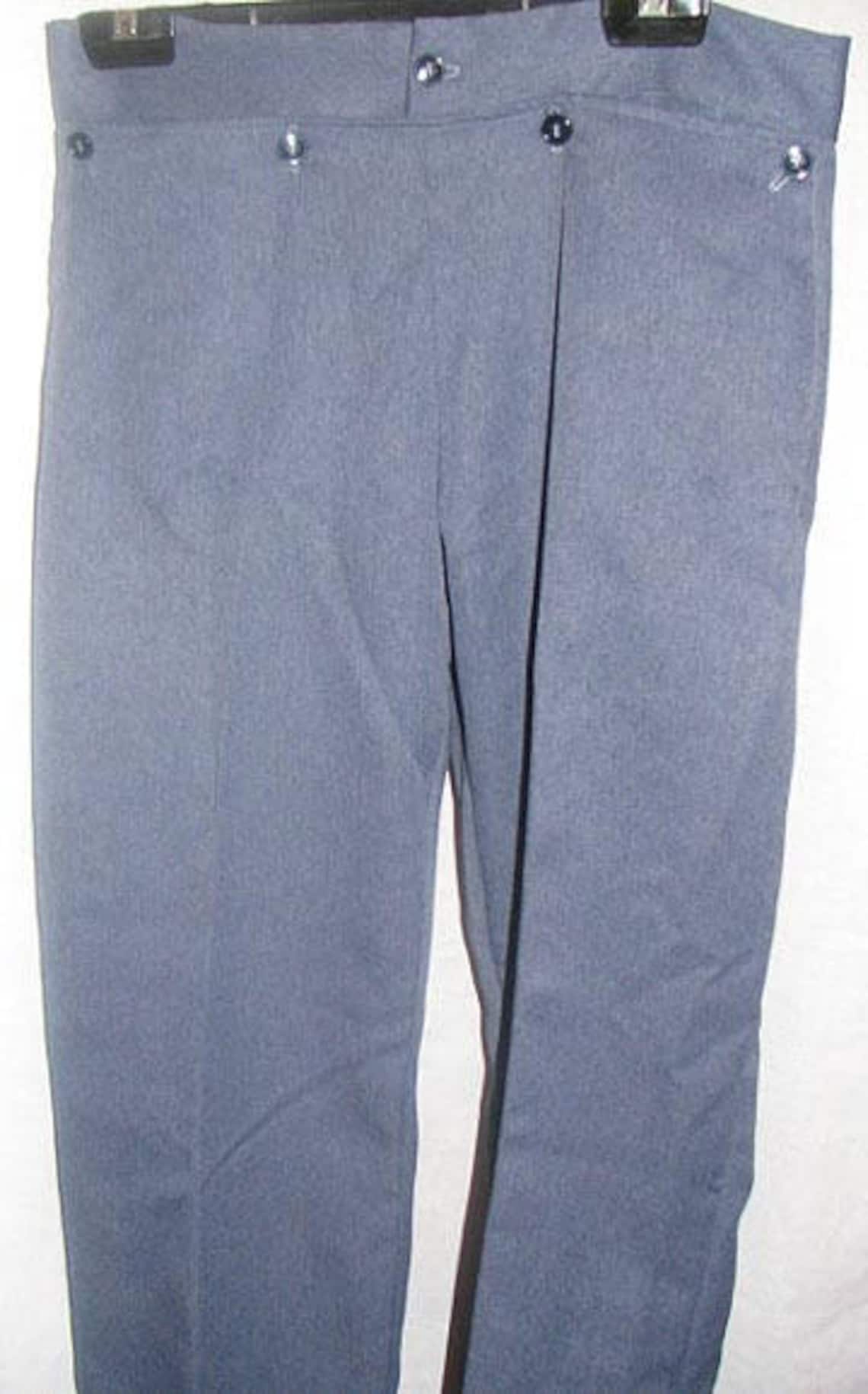 AUTHENTIC AMISH Mens Drop Front Navy Denim Pants 30 X 32 NEW Etsy
