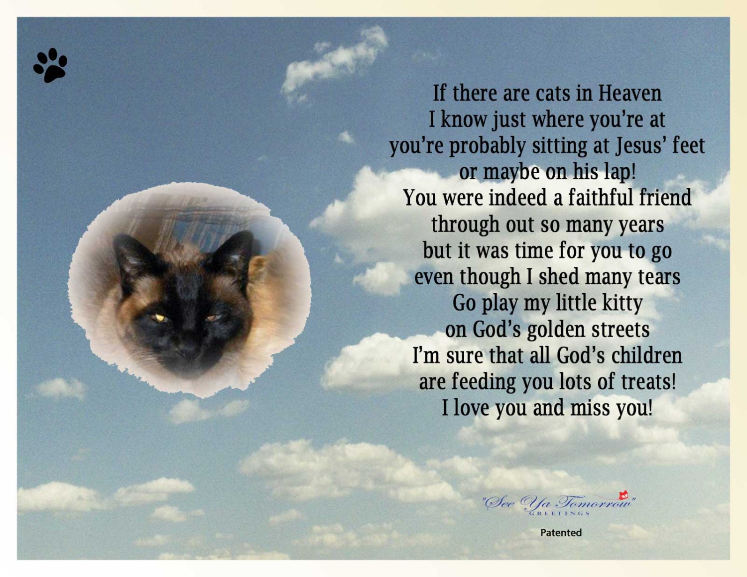 If There Are Cats In Heaven Pet Memorial Card & Holder Etsy