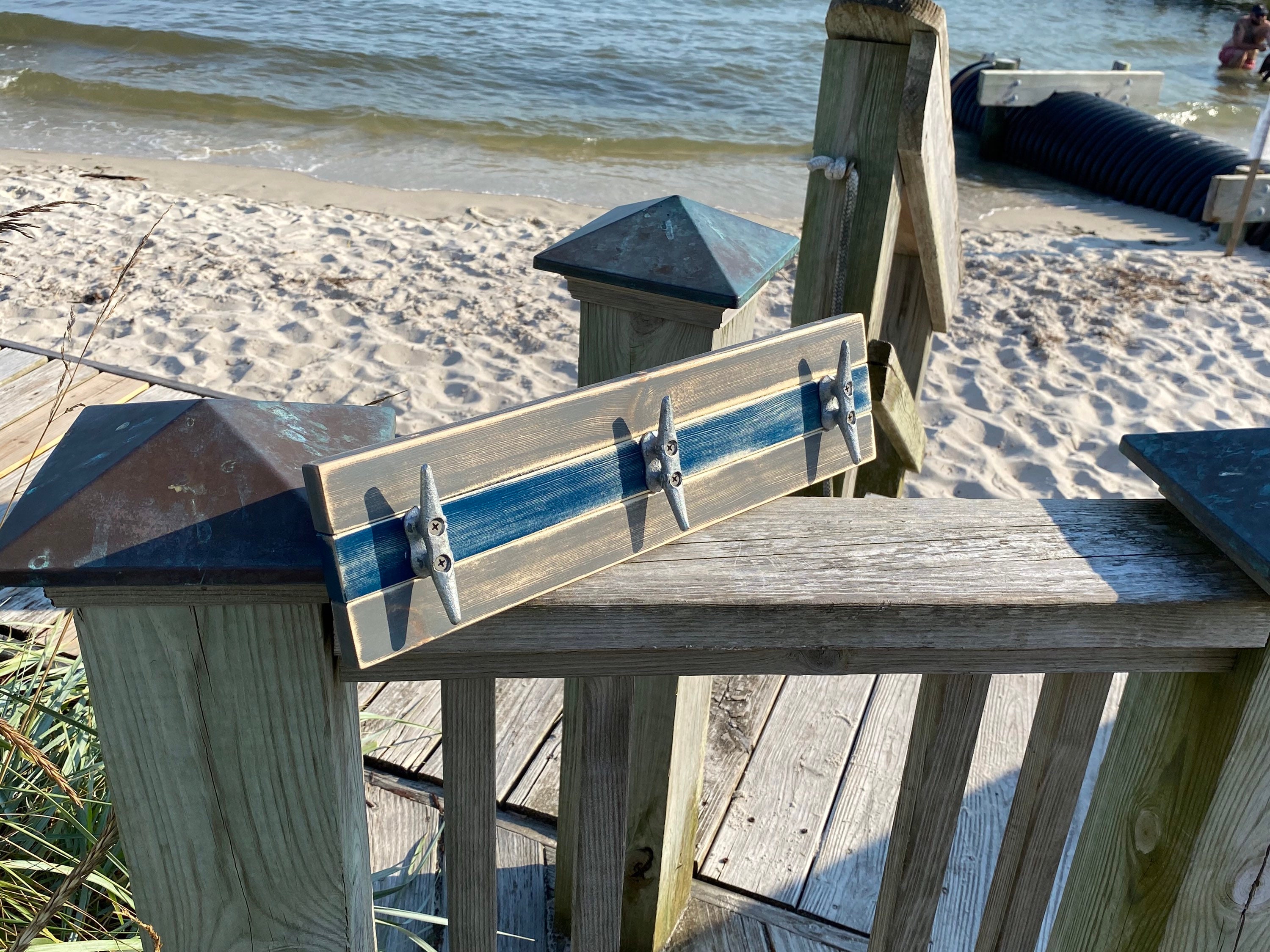 Boat Cleat Coat Rack, Nautical Towel Rack, Hat Rack, Book Bag Rack, Key