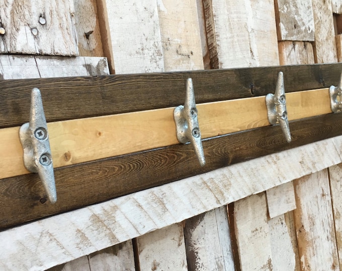 Walnut and Pine Boat Cleat Rack