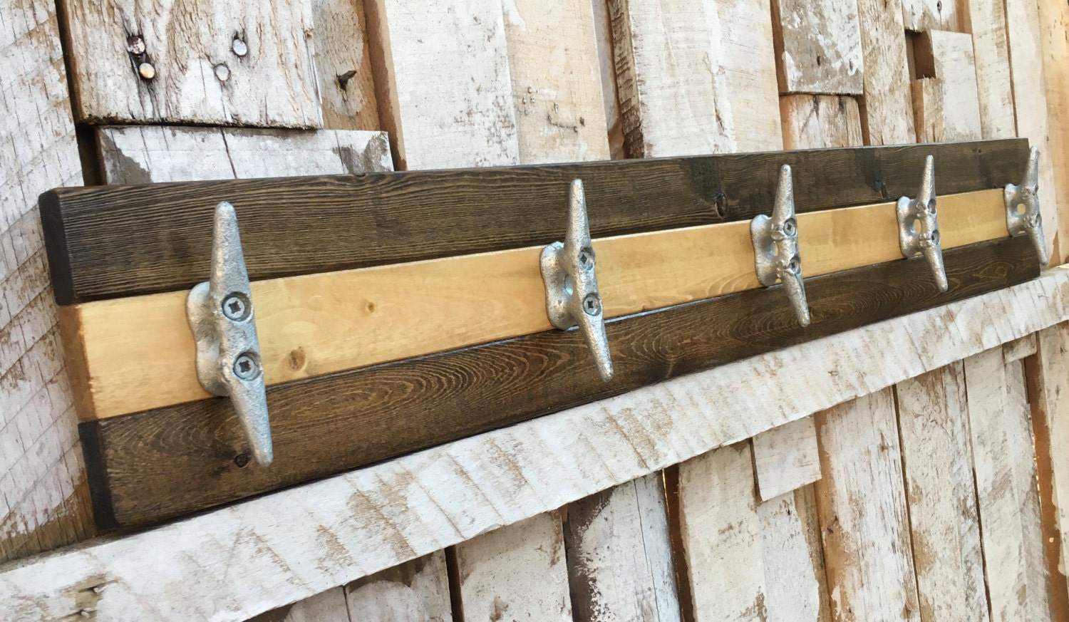 Walnut and Pine Boat Cleat Rack