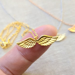 Delicate Angel Wing necklace..Gold, Rose gold, Silver angel wing, dainty, delicate, birthday gift, best friend