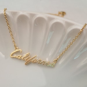 California necklace....Gold, Silver, Rose Gold California necklace image 1