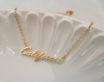 California necklace....Gold, Silver, Rose Gold California necklace