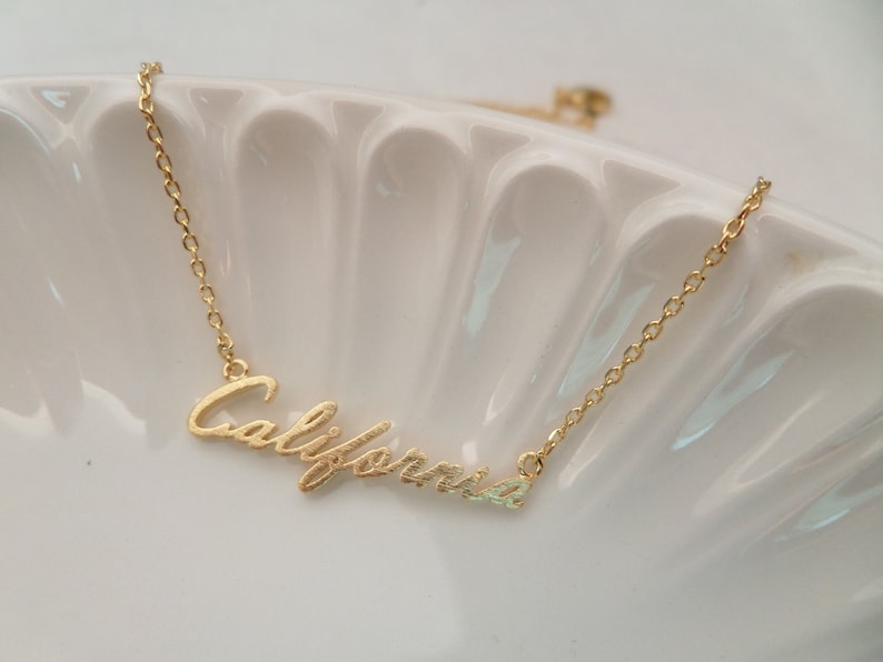 California necklace....Gold, Silver, Rose Gold California necklace image 1