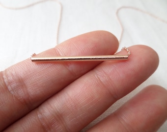 Gold, Silver, or Rose gold bar necklace, tube necklace...dainty handmade necklace, everyday, simple, birthday, wedding, bridesmaid jewelry
