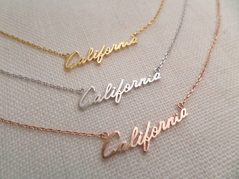California necklace....Gold, Silver, Rose Gold California necklace image 3