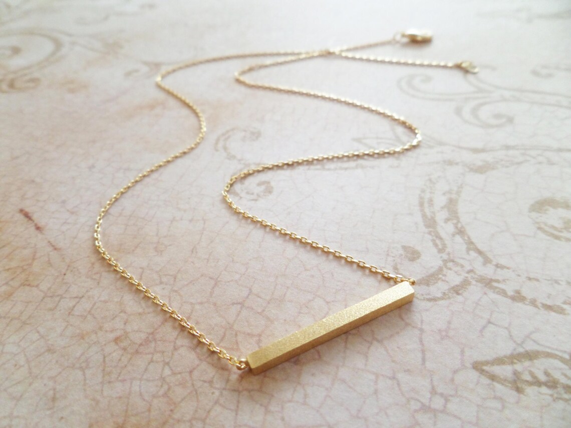 Gold Bar Necklace...dainty Handmade Necklace Everyday Etsy