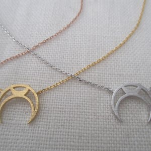 Tiny Gold, Silver or Rose Gold Crescent moon necklace.... dainty and delicate, birthday, wedding, bridesmaid gift image 4