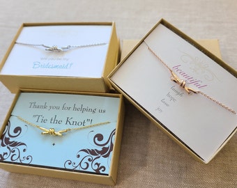 Love Knot Gold, Silver, or Rose gold necklace...Tie the Knot necklace ....dainty, everyday, simple, birthday,  wedding, bridesmaid jewelry