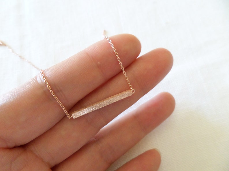 Gold, rose gold, or silver bar necklace...dainty handmade necklace, everyday, simple, birthday, wedding, bridesmaid jewelry image 5