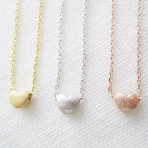 Gold, Rose Gold or Silver heart necklace...dainty handmade necklace, everyday, simple, birthday,  wedding, bridesmaid jewelry