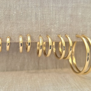 14K Gold Filled or Rose Gold Filled Hoop Earrings, Plain hoop snap post earrings, Classic everyday light weight hoop earring, stacking hoops