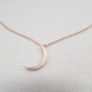 Tiny Gold, Silver or Rose Gold Crescent moon necklace.... dainty and delicate, birthday, wedding, bridesmaid gift image 2