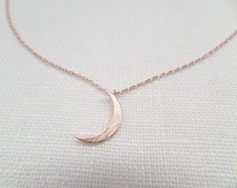 Tiny Gold, Silver or Rose Gold Crescent moon necklace.... dainty and delicate, birthday, wedding, bridesmaid gift