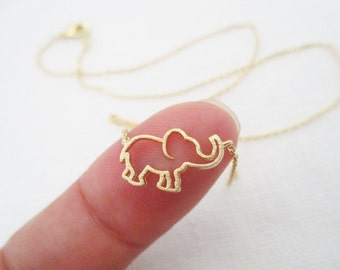 Gold, Rose Gold or Silver  elephant  necklace...dainty handmade necklace, everyday, simple, birthday