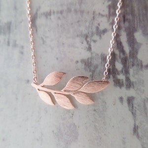 Leaf necklace in Gold, Silver or Rose Gold...dainty handmade necklace, everyday, simple, birthday, wedding, bridesmaid jewelry