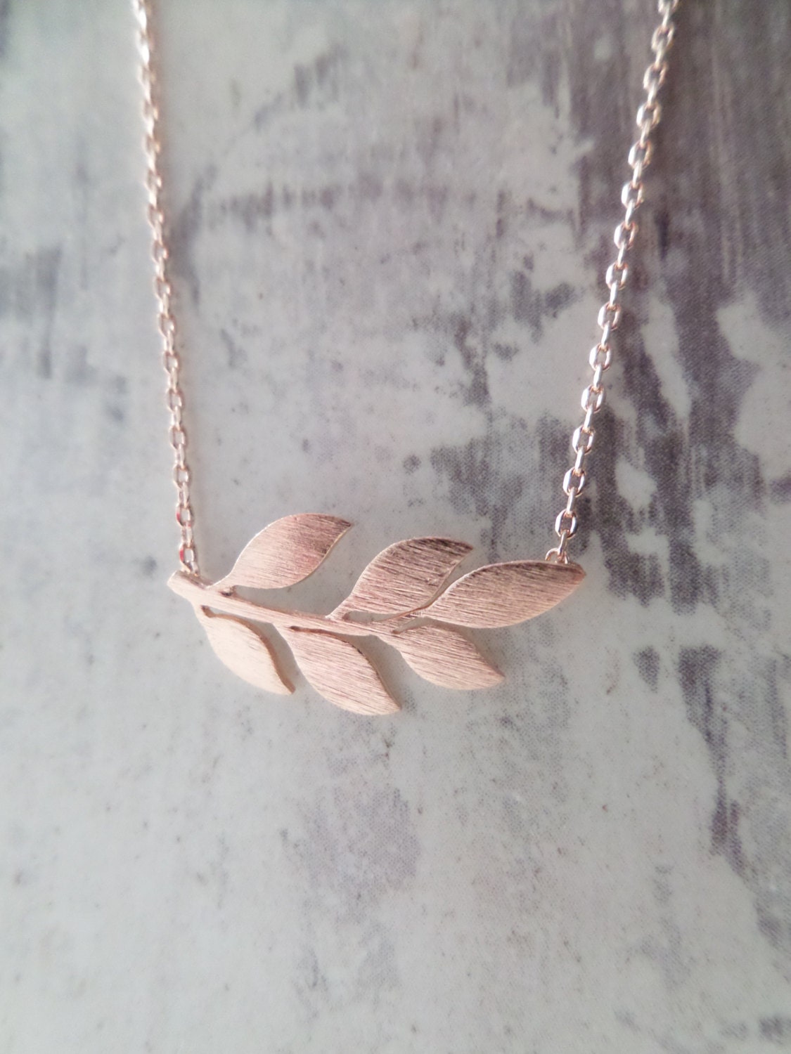 White gold shop leaf necklace