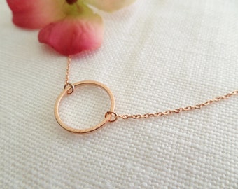 Gold, Silver or Rose Gold Karma Infinity Eternity Circle Ring Necklace...dainty and simple