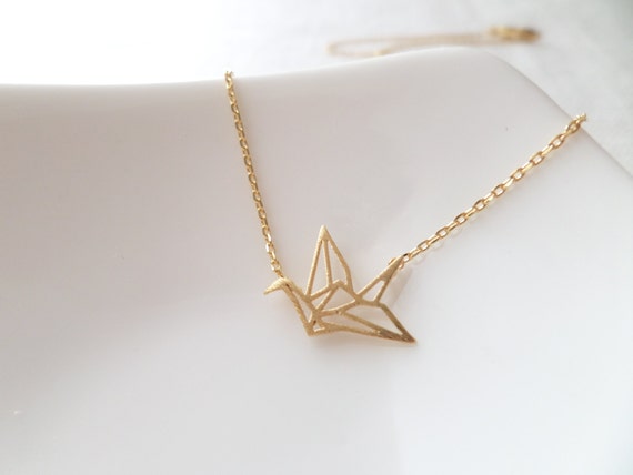 Gold Rose Gold Oder Silber Origami Kranich Kette Zierliche Halskette Jeden Tag Einfach Geburtstagsgeschenk