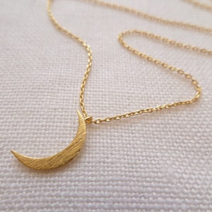 Tiny Gold, Silver or Rose Gold Crescent moon necklace.... dainty and delicate, birthday, wedding, bridesmaid gift image 4