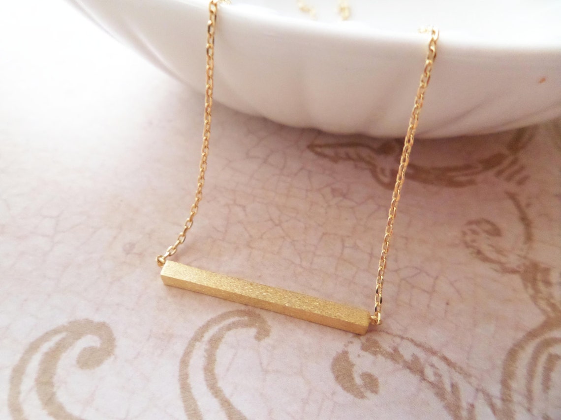 Gold Bar Necklace...dainty Handmade Necklace Everyday Etsy