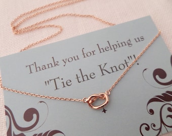 Rose gold, Gold or Silver Love Knot necklace...Tie the knot necklace...dainty, everyday, simple, birthday,  wedding, bridesmaid jewelry