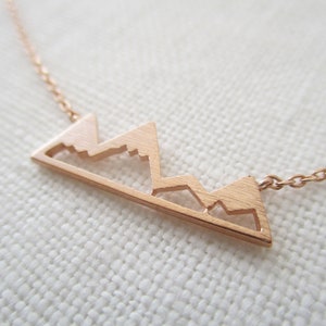 Gold, Rose Gold or Silver Mountain Top Necklace, Snowy Mountain Top Necklace, daint, simple, birthday, wedding, bridesmaid