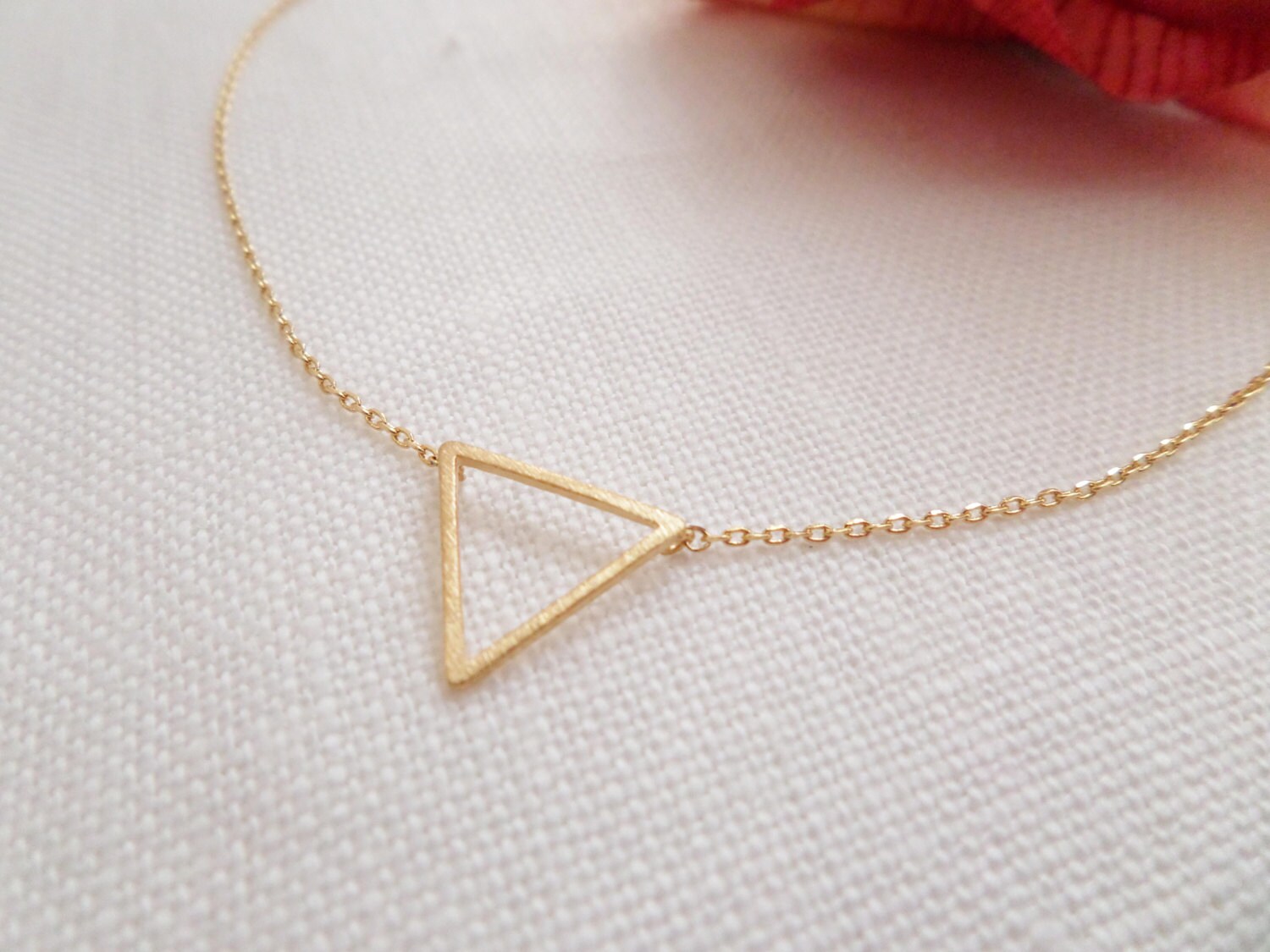 Tiny Gold Chevron Triangle Necklace - Etsy