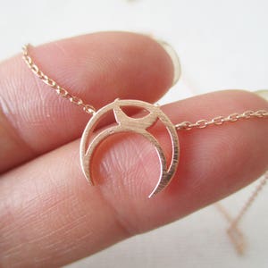 Tiny Gold, Silver or Rose Gold Crescent moon necklace.... dainty and delicate, birthday, wedding, bridesmaid gift image 1