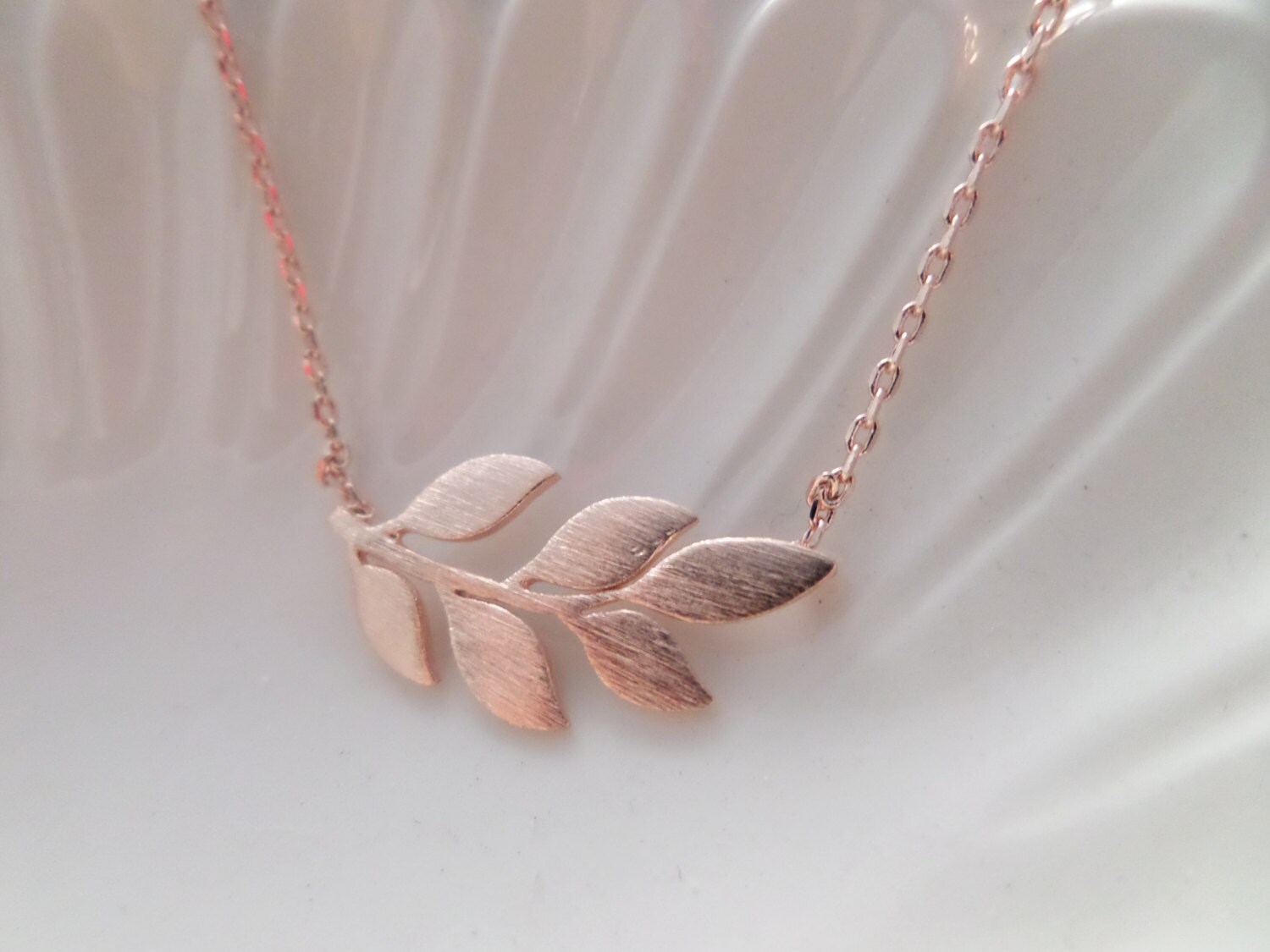 Leaf Necklace in Gold Silver or Rose Gold...dainty Handmade - Etsy UK