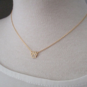 Tiny Gold, Rose gold, Silver Paw Print necklace with cubic zirconia ..dainty and simple, paw necklace, animal lover gift, dog lover necklace image 7