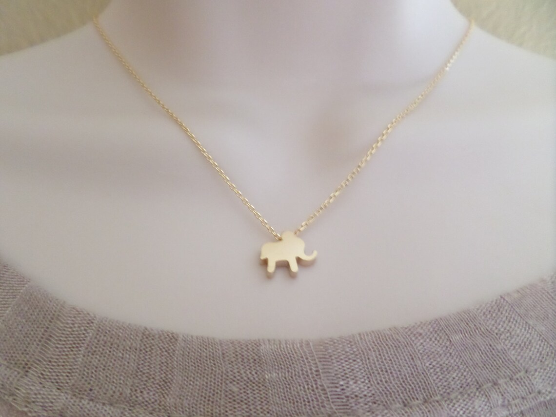 Gold Elephant Necklace...dainty Handmade Necklace Everyday - Etsy