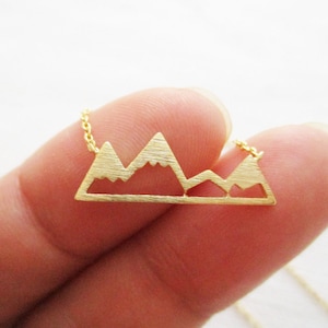 Gold, Rose Gold or Silver Mountain Top Necklace, Snowy Mountain Top Necklace, daint, simple, birthday, wedding, bridesmaid