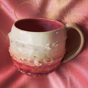 Handmade ceramics ombre mug with stardust