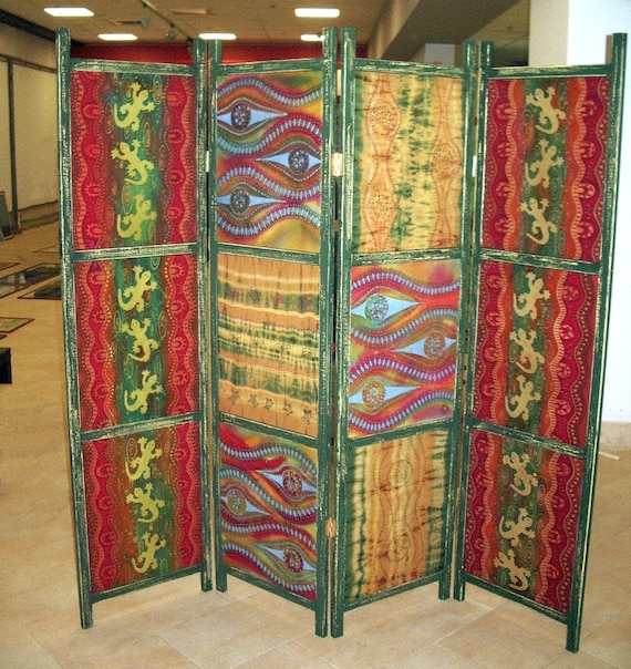 Screen Room Folding Folding Room Divider Africa Painted Etsy