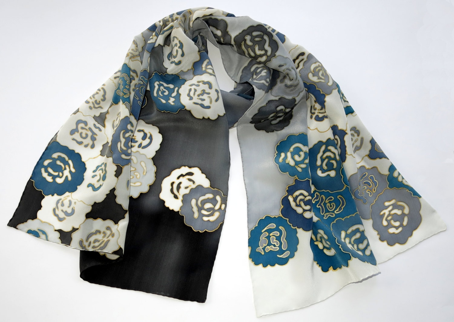 Red silk rose scarf