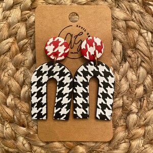 Houndstooth | Polymer clay | Handmade | Lightweight | Statement piece