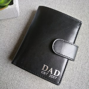 Gifts for DAD Personalised Leather Wallet Mens, Gift for Him, First Time DAD, Personalized Wallet for Boyfriend Husband Grandad Father&#39;s Day