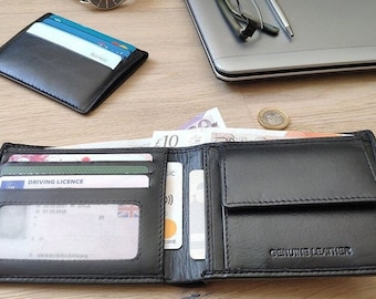 Regalos personalizados para hombres, carteras para hombre con tarjetero extraíble, cartera de cuero RFID con monedero, cartera personalizada para el Día del Padre.