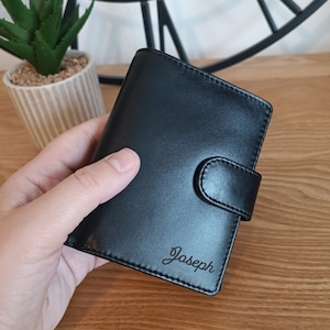 Personalized Gift for Husband - Leather Wallet - Personalised Gift for Him - Engraved Wallets for Men - Father's Day Gift