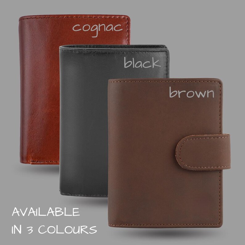 Valentines Day Gift Leather Wallet Men Personalized Gift for Him, Handmade RFID Wallet for Boyfriend Husband Dad Grandad, Custom Wallets Men image 10