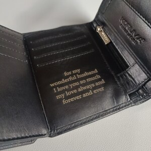 Valentines Day Gift Leather Wallet Men Personalized Gift for Him, Handmade RFID Wallet for Boyfriend Husband Dad Grandad, Custom Wallets Men image 5