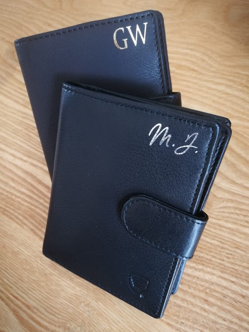 Handmade Leather Wallet With A Large Zipped Coin Pocket Personalised ID ...