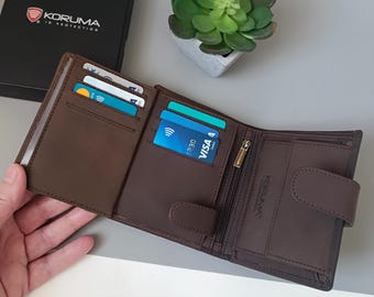 Personalised Leather RFID Wallet for Men,  Personalized Gifts for Him,  Boyfriend Husband Dad Grandad, Custom Wallets