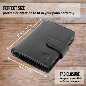Valentines Day Gift Leather Wallet Men Personalized Gift for Him, Handmade RFID Wallet for Boyfriend Husband Dad Grandad, Custom Wallets Men image 4